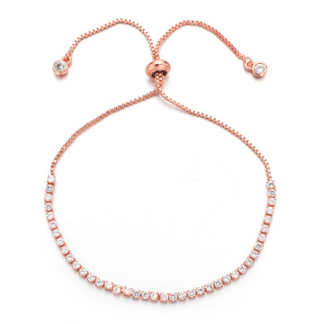 Shangjie OEM CZ Pulsera de oro rosa encanto elegante pulsera de cristal sintético Mujeres brazalete